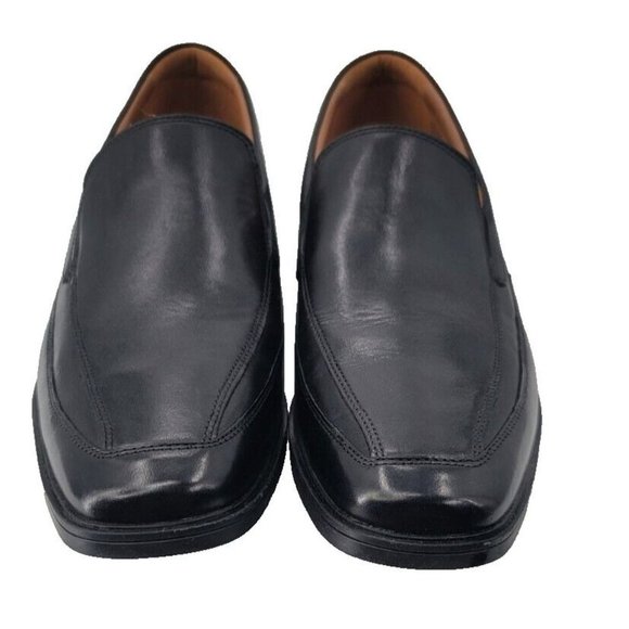 Clarks Mens Black Shoes Loafers Size 11.5 Wide Dress Shoes Work 11 1/2 Slip On main image 9